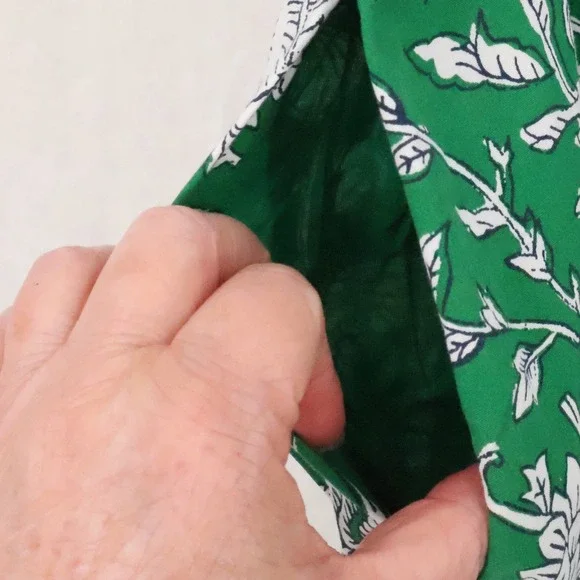 J Crew Floral Tiered Midi Dress Womens Size 00 Green Boho Cottage Pockets 2024 - Picture 6 of 13